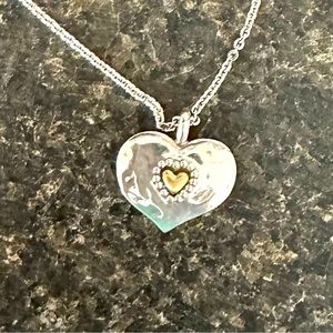 NWT Brighton “Love Beyond Words” silver and gold pendant.